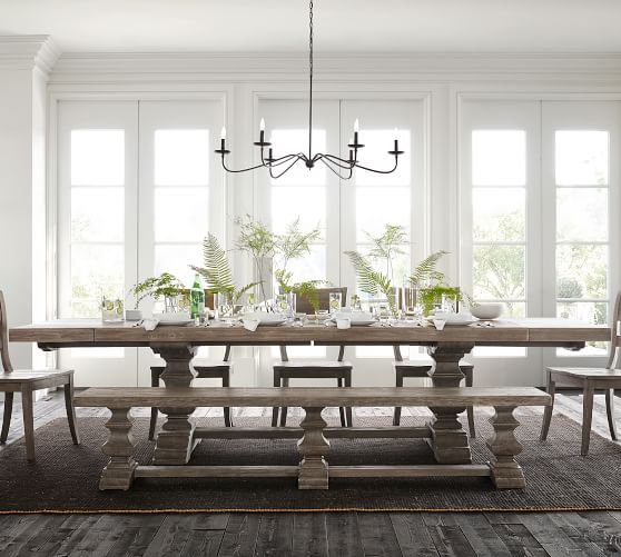 Banks Extending Dining Table Pottery Barn, Gray Dining Room Table