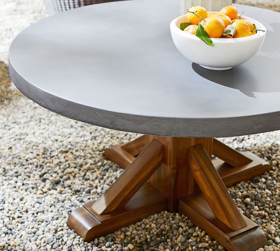 Acacia Round Coffee Table Brown, Round Concrete Patio Table