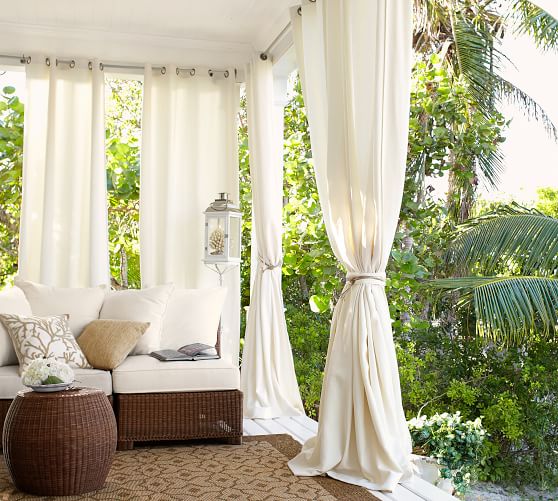 Outdoor Grommet Curtain Pottery Barn, Outdoor Curtains With Grommets