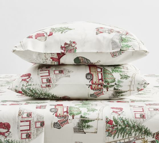 christmas sheets pottery barn