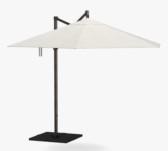 Round Sunbrella Aluminum Cantilever Umbrella Outdoor Umbrellas Pottery Barn Aluminum Cantilever Umbrella, Cantilever Outdoor Umbrella