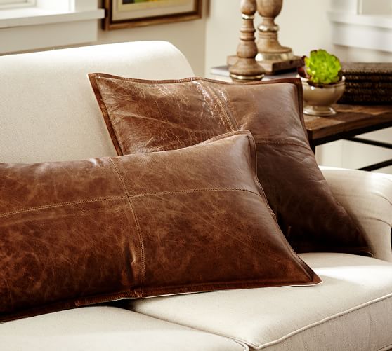 leather throw pillows
