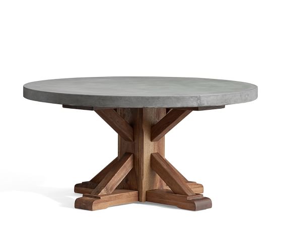 Acacia Round Coffee Table Brown, Concrete Top Coffee Table Set