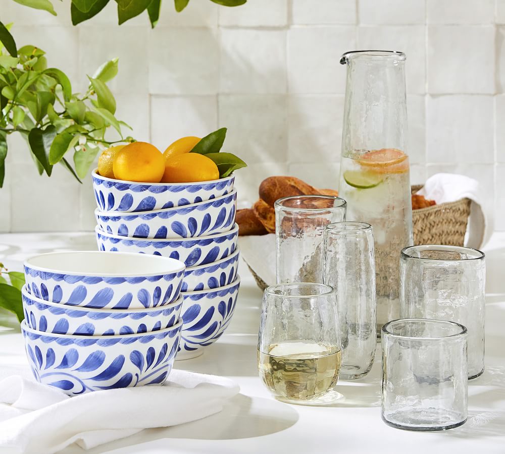 Handmade Hammered Glassware Collection Pottery Barn