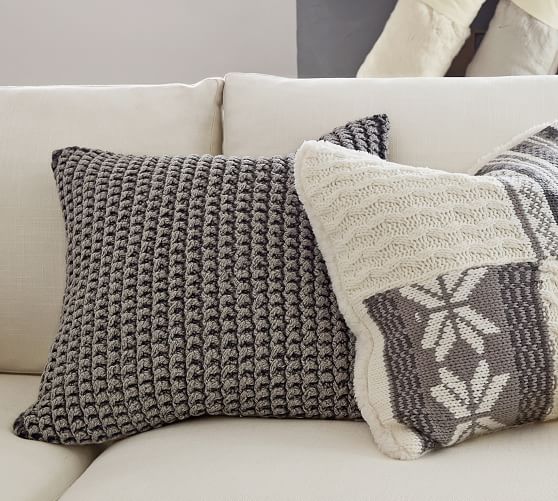 chunky knit throw pillow