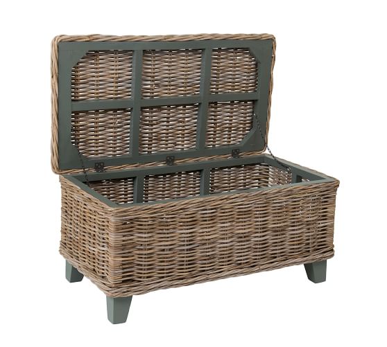 Rattan 37 Storage Coffee Table, Wicker Coffee Table With Storage