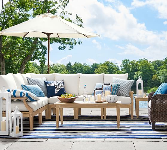 Belmont Outdoor Sectional Components, Pottery Barn Outdoor Rugs