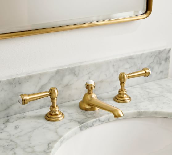 Sus Lever Handle Widespread Bathroom, Vanity Sink Faucet