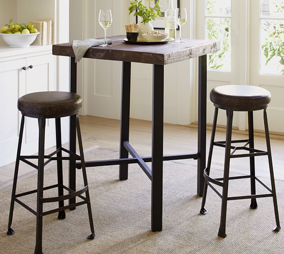Griffin Square Reclaimed Wood Bar, Tall Kitchen Table With Bar Stools