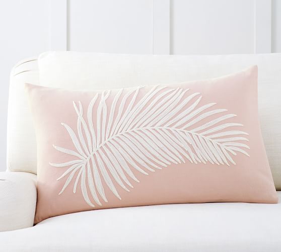 embroidered fern pillow