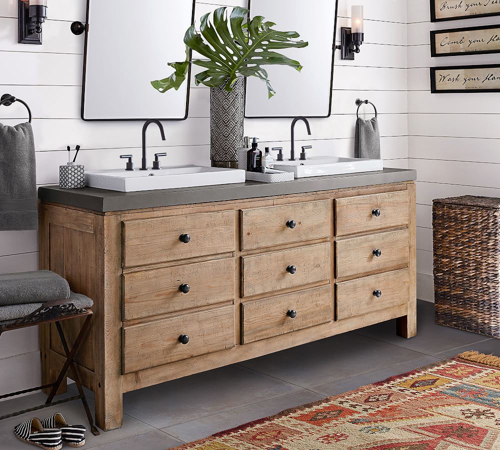 Mason 72 Double Sink Vanity Pottery Barn, What Is The Standard Size Of A Single Sink Vanity Into Double