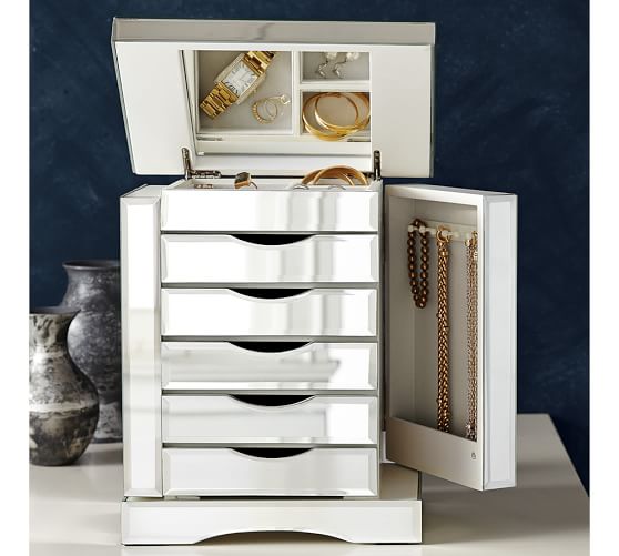 Ultimate Mirrored Jewelry Box Large, Large Mirrored Jewelry Boxes