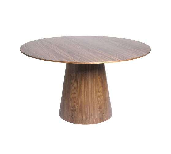Warner Round Pedestal Dining Table, Round Wood Pedestal Dining Table