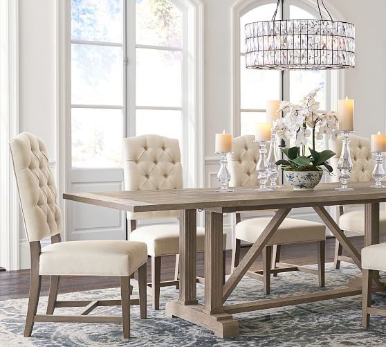 kitchen table with tufted chairs