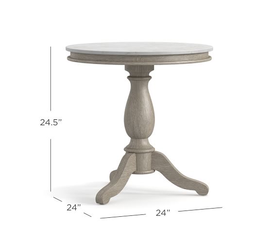 Alexandra 24 Round Marble End Table, Round Marble Coffee Table Pottery Barn