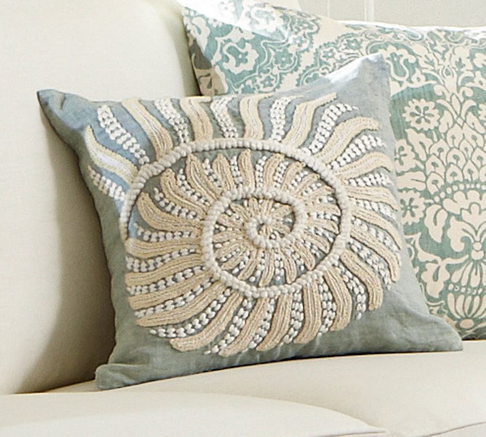 pottery barn blue throw pillows