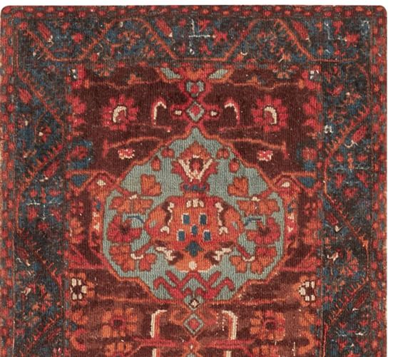 Red Aisha Printed Rug Patterned Rugs, Pottery Barn Rug
