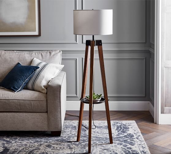 Miles Tripod Wood Floor Lamp Pottery Barn, How To Make A Wooden Floor Lamp