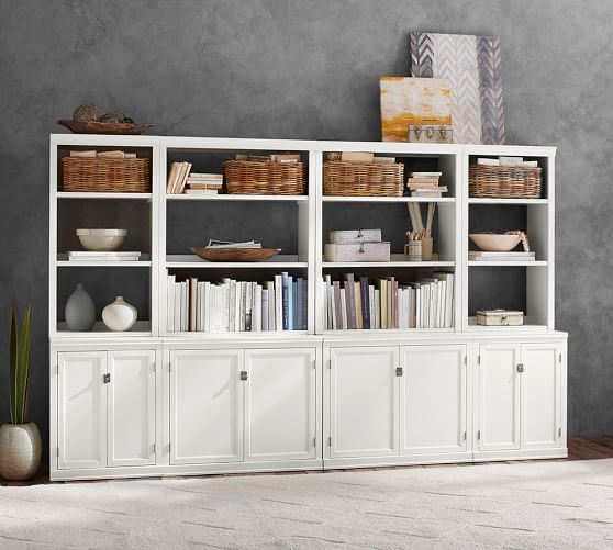 Logan Wall Bookcase With Doors Pottery Barn Logan Wall Bookcase With Doors, Pottery Barn Cabinets