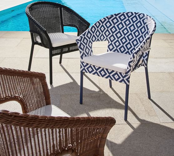 Palmetto Indoor Outdoor All Weather, Outdoor Wicker Dining Chairs With Arms