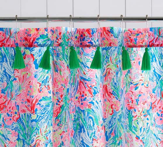 Lilly Pulitzer Fan Sea Pants Percale Shower Curtain Pottery Barn Lilly Pulitzer Fan Sea Pants Percale, Lilly Pulitzer Curtains