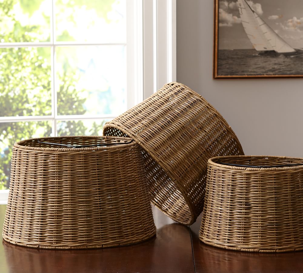 wicker drum shade