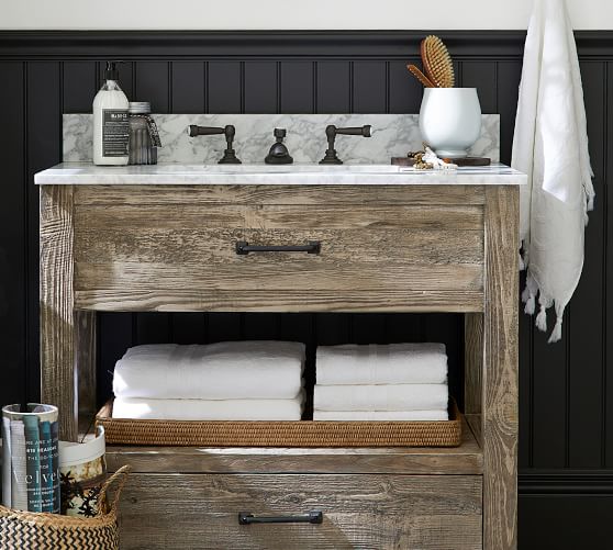 Paulsen 36 Reclaimed Wood Single Sink Vanity Pottery Barn Paulsen 36 Reclaimed Wood Single Sink, Barn Wood Vanity Cabinets