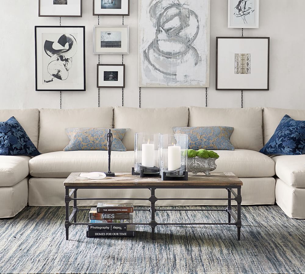 Parquet 54" Rectangular Reclaimed Wood Coffee Table Pottery Barn