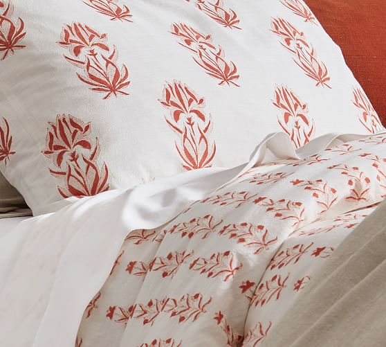 Jasper Block Print Patterned Duvet Cover and Sham Pottery Barn