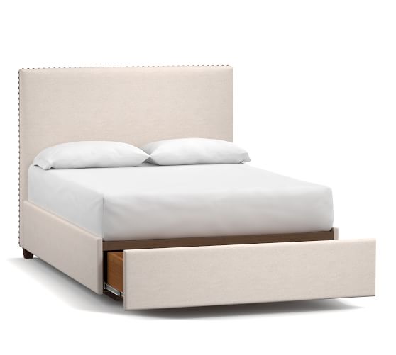 Raleigh Square Upholstered Tall, Tall Upholstered King Bed With Footboard