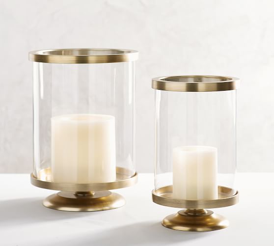 Chester Brushed Brass Hurricane, Brass Hurricane Lamps Candles