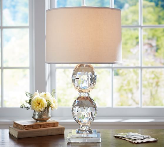 Carlotta Faceted Crystal Table Lamp Pottery Barn Carlotta Faceted Crystal Table Lamp, Crystal Base Lamps
