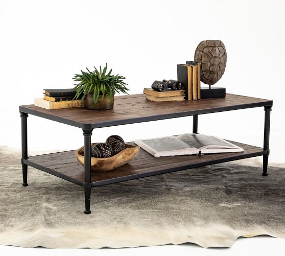Juno 48 Rectangular Reclaimed Wood, Reconditioned Wood Coffee Tables