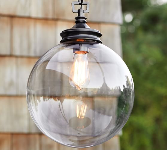 Calhoun Glass Indoor Outdoor Pendant, Hanging Outdoor Light Fixtures