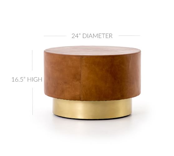 Fleet 24 Round Leather Coffee Table, Round Leather Coffee Table