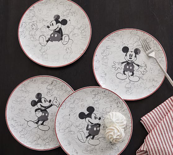 Disney Mickey Mouse Stoneware Salad Plates Set Of 4 Pottery Barn