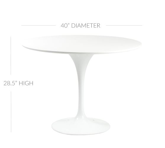 Aztec Round Pedestal Dining Table, White Round Tulip Dining Table