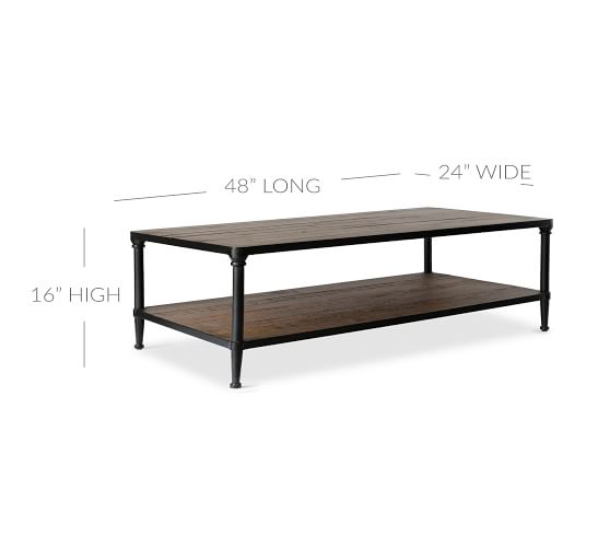 Juno 48 Rectangular Reclaimed Wood, How Wide Should Coffee Table Be