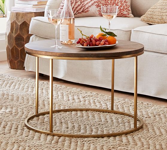 Delaney 25 Round Coffee Table, Pottery Barn Round Glass Coffee Table