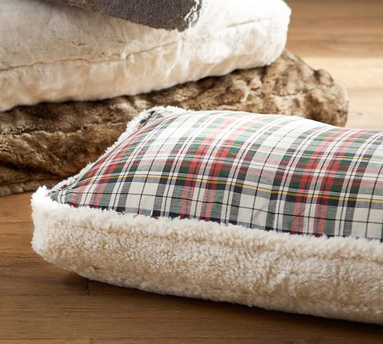 plaid dog bed