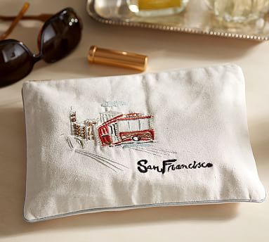 San Francisco Embroidered Pouch | Travel Accessories | Pottery Barn