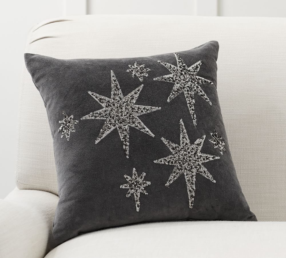 sequin star pillow