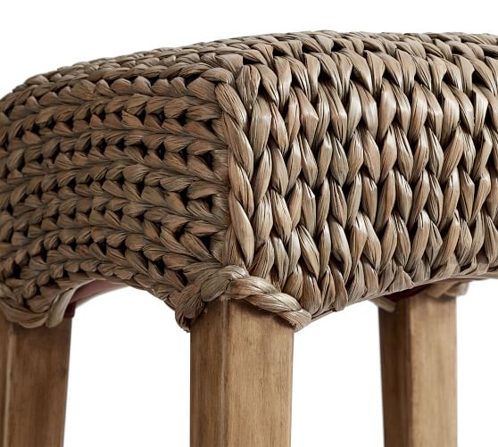 Seagrass Backless Counter Stool, Wicker Counter Bar Stools