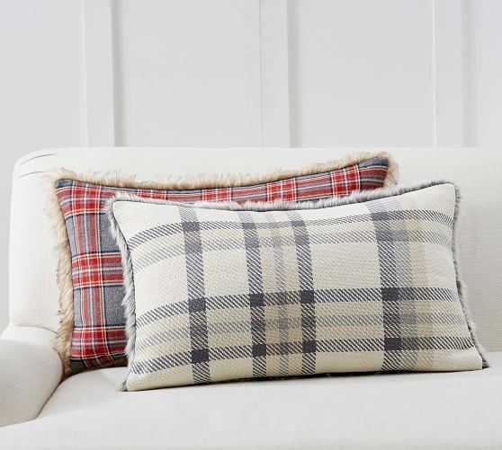 plaid throw pillow
