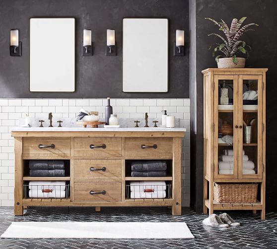 Double Sink Vanity Pottery Barn, What Size Mirrors For A 72 Double Vanity