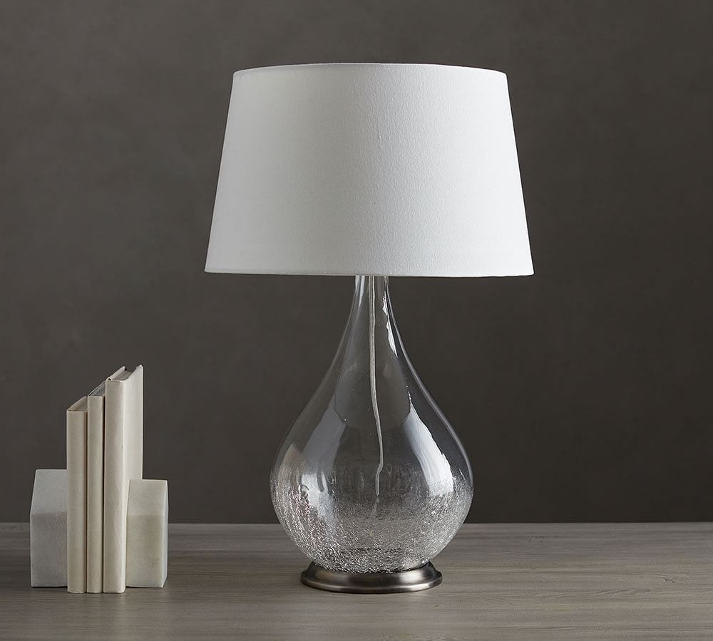 Sophia Led Glass Table Lamp Pottery Barn Sophia Led Glass Table Lamp, Glass Teardrop Floor Lamp