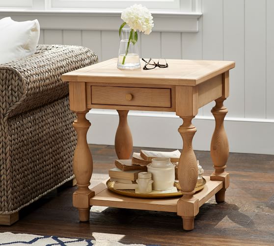 Parkmore Reclaimed Wood Side Table, Pottery Barn Sofa Side Tables