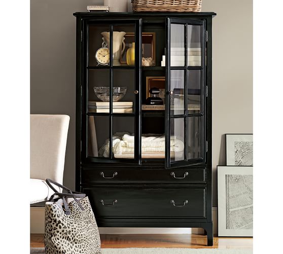 Bronson 40 X 65 Bookcase With Doors, Pottery Barn Cabinets