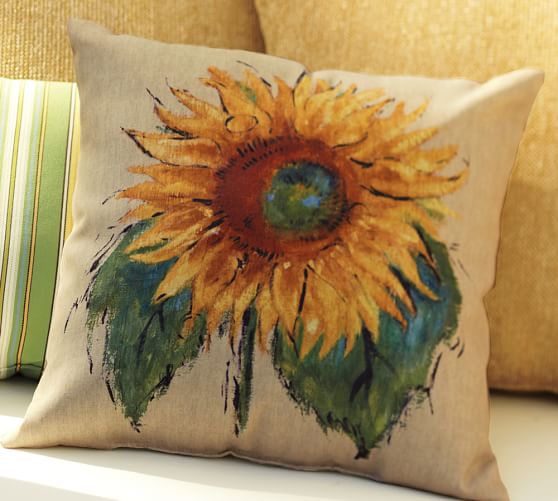 outdoor sunflower pillows