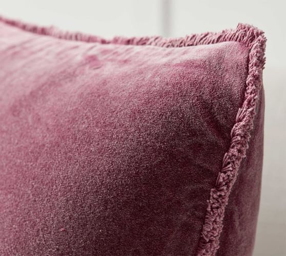 pink fringe cushion